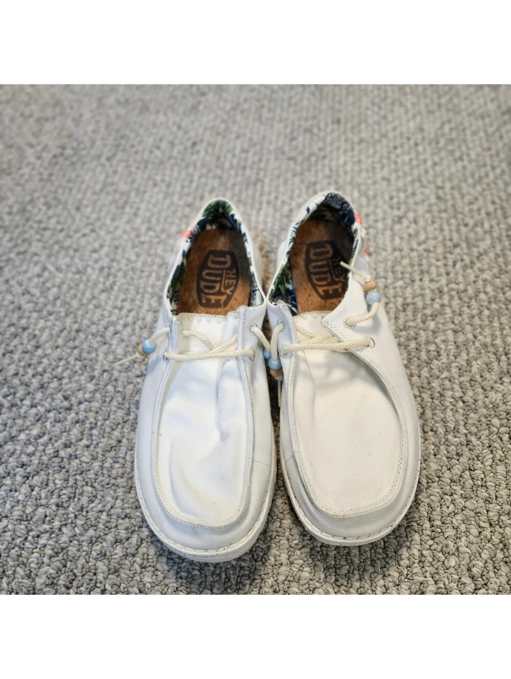 Hey Dude White Slip-On Casual Shoes Size 9